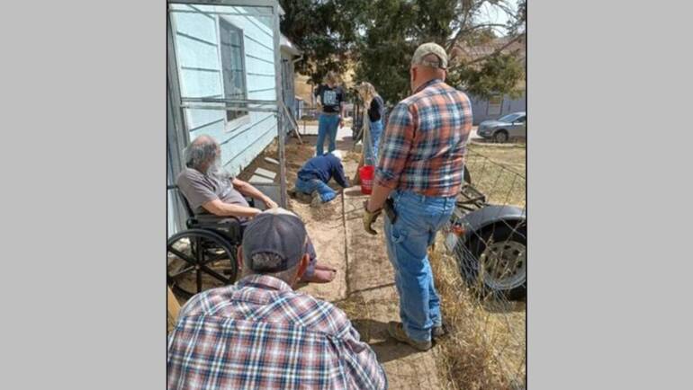 Victor Elks Lodge 367 and Aspen Mine Center Build Wheelchair Ramp for Vietnam Veteran